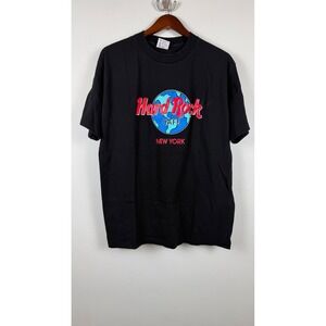Hard Rock Cafe New York T-Shirt Cotton Black Large Vintage Single Stitch USA